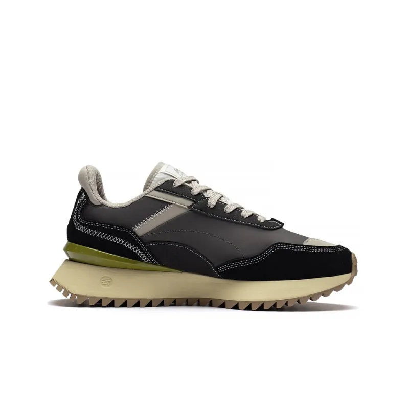 LiNing Zaiwu Cushioned Anti Slip And Wear Resistant Lightweight Low Top Sports Casual Shoes Men's Black Gray White-1