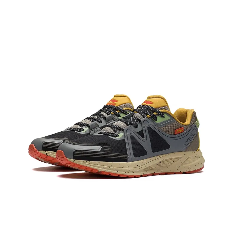 LiNing Shock Absorbers With Slip Resistant And Abrasion Resistant Properties Low Top Running Shoes Men's Black Gray-2