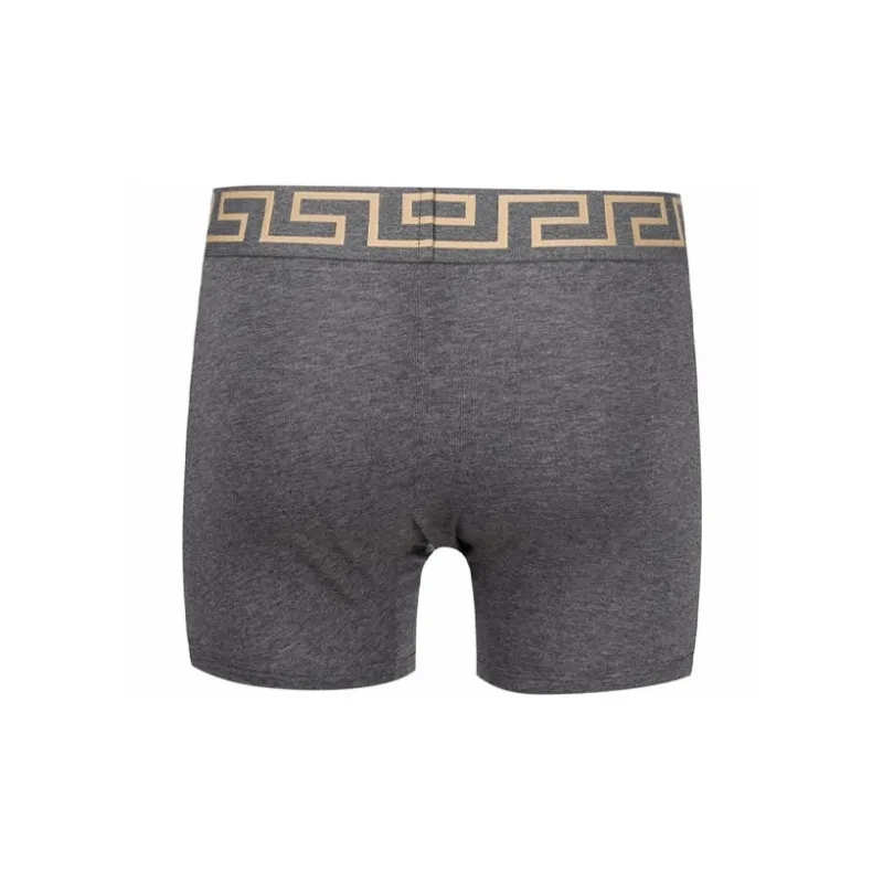 VERSACE Greca Border Long Trunks 2 Pack 'Grey/Black'-2