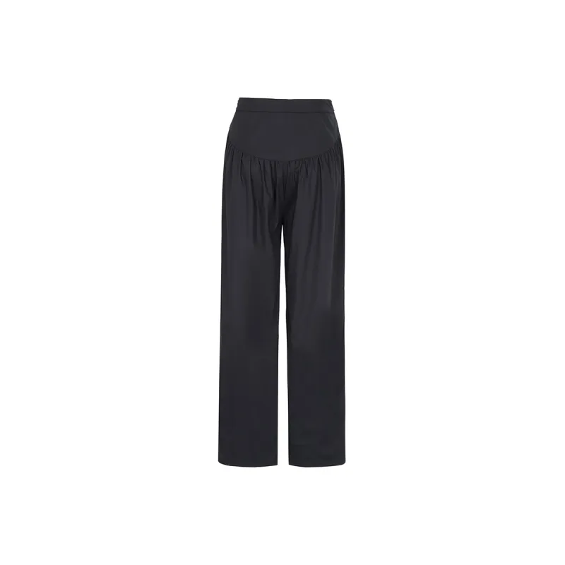 XANDRA Straight Thickened Casual Pants Women's Black-1