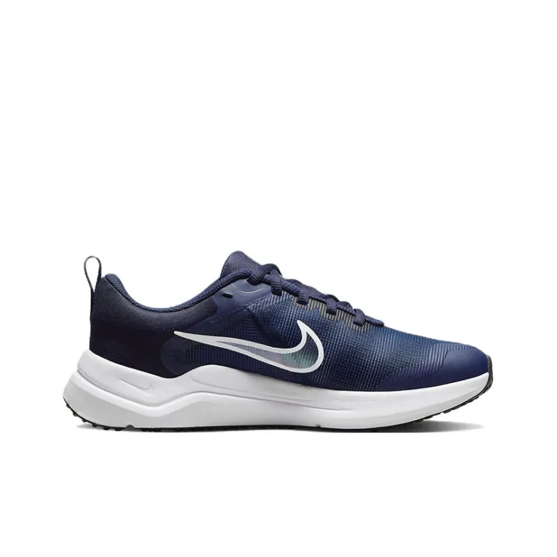 Nike Downshifter 12 Cushioning, Slip Resistant, And Abrasion Resistant Low Top Running Shoes GS Blue White Purple-1