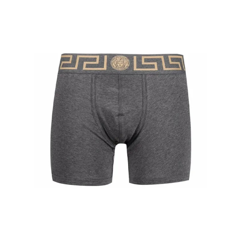 VERSACE Greca Border Long Trunks 2 Pack 'Grey/Black'-1