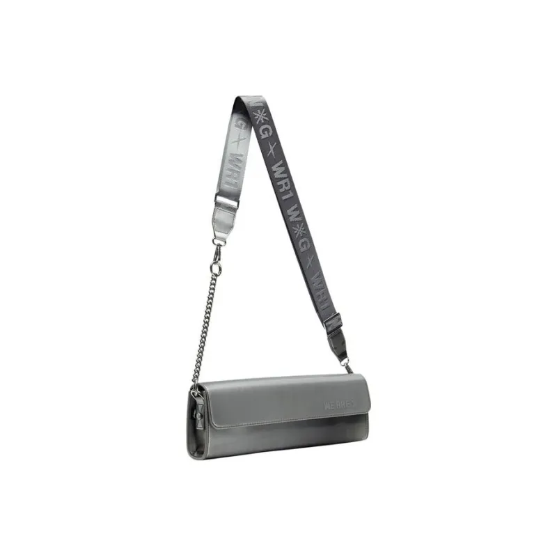 LiNing Glare Collaboration Synthetic Leather Shoulder Bag, Crossbody Bag Regular Unisex Silver Gray-5