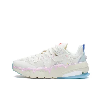 LiNing LN Fle Cushioning, Slip Resistant, And Abrasion Resistant Low Top Sports Casual Shoes Women's Ecru
