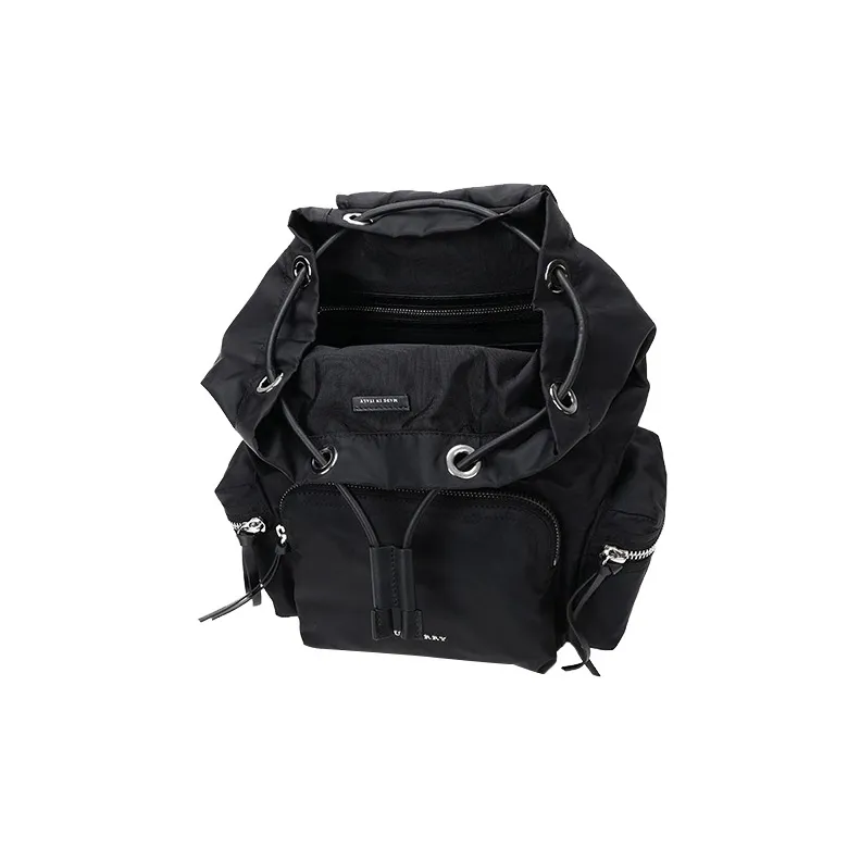 Burberry Fabric Backpack Medium Size Women's Black Silver-5