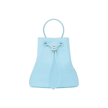 Burberry Grained Cow Leather Bucket Bag Portable Crossbody Bag Shoulder Bag Small Size Women's Light Blue