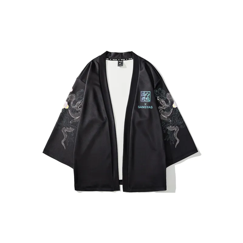 SANSYAS Trench Coats Unisex Black-1
