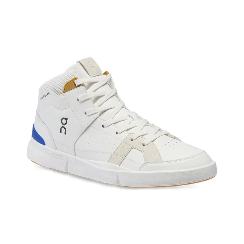 FEIDELEI x On The Roger Clubhouse Non slip Lightweight Mid Top Skateboard Shoes Men's White Indigo-2