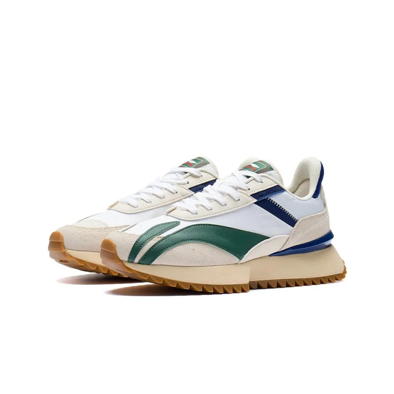 LiNing Shock Absorbers Slip Resistant, Abrasion Resistant, Lightweight Low Top Sports Casual Shoes Men's White Green-2