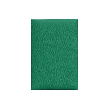 HERMES Epsom Calfskin Business Card Holder Zero Wallet Card Holder Women's O6 Vert Jade Emperor Green