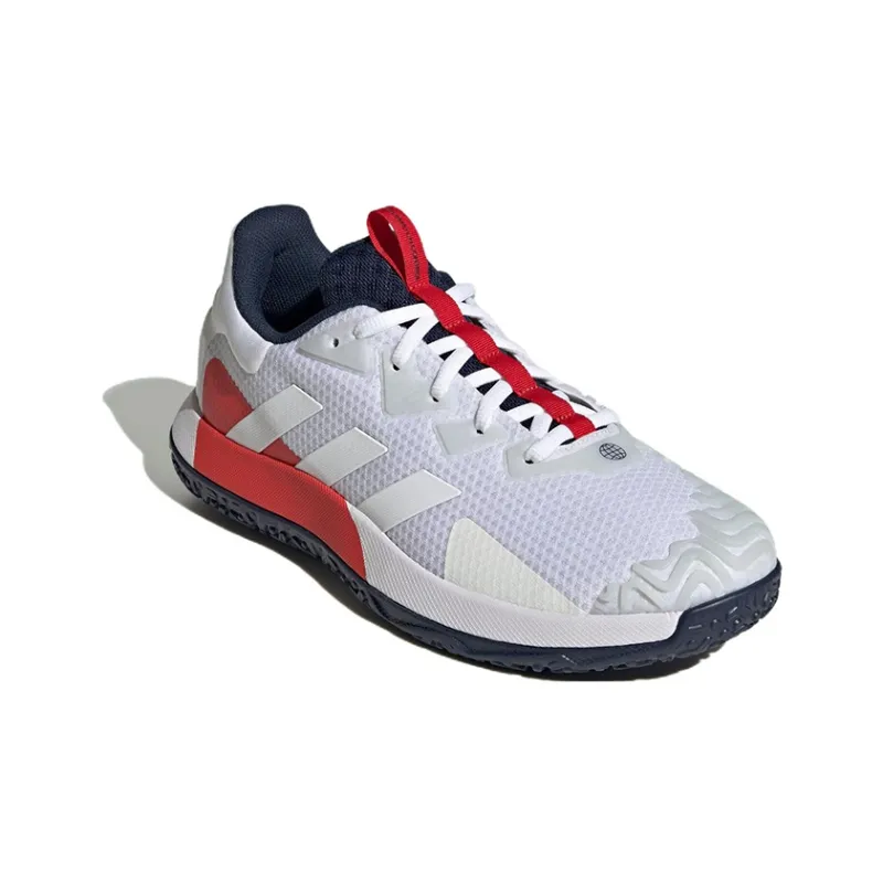 Adidas Solematch Control Tennis Shoes Men Low-Top White/Blue/Red-2