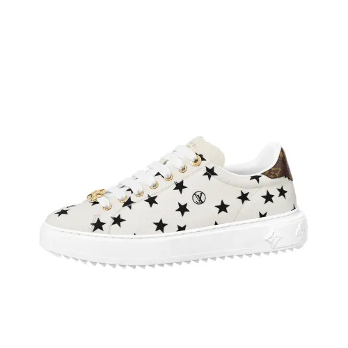 LOUIS VUITTON Time Out Low Top Stylish Skateboarding Shoes Women's White
