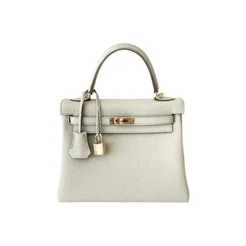 HERMES Cow Leather Kelly Bag Handbag Women's Glacier White