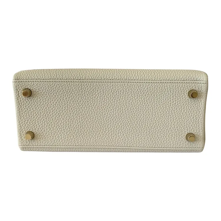 HERMES Cow Leather Kelly Bag Handbag Women's Glacier White-3