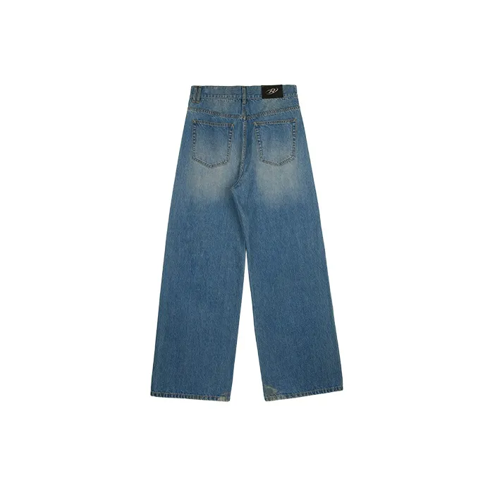 RUNTOTHEFUTURE SS22 Straight Jeans Unisex Blue-1
