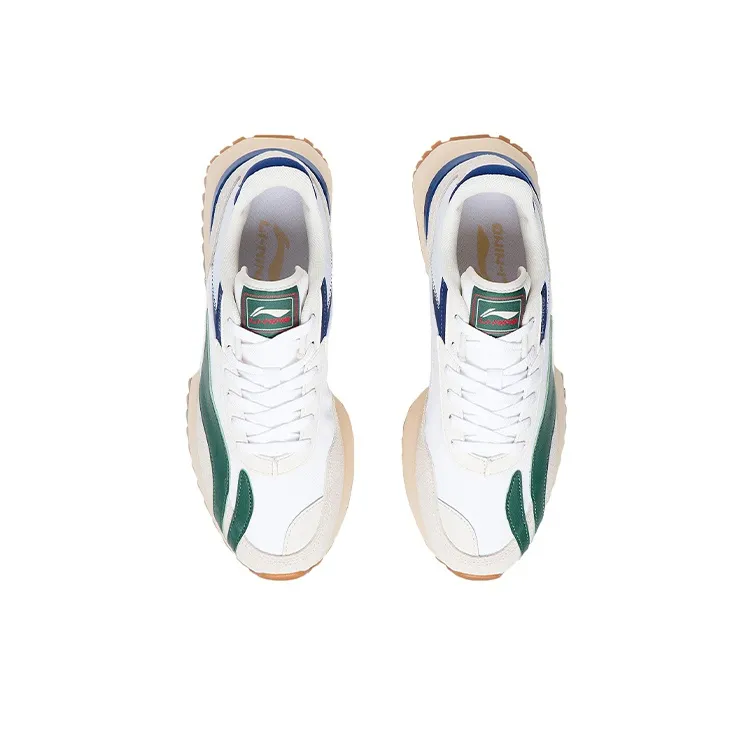 LiNing Shock Absorbers Slip Resistant, Abrasion Resistant, Lightweight Low Top Sports Casual Shoes Men's White Green-3