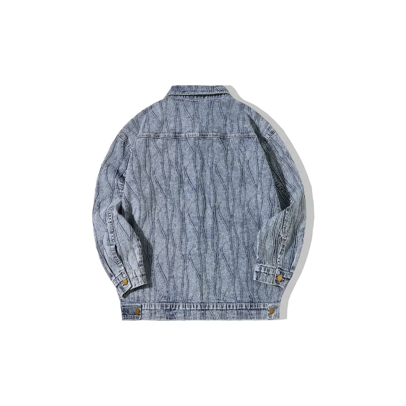 LA CRAWFISH Loose Fit Denim Jacket Women's Denim Blue-1