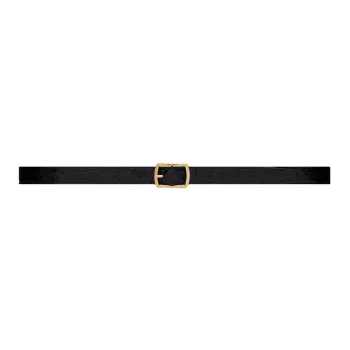 SAINT LAURENT Crocodile Pattern Embossed Pin Buckle Leather Belts Women's Width: 2cm