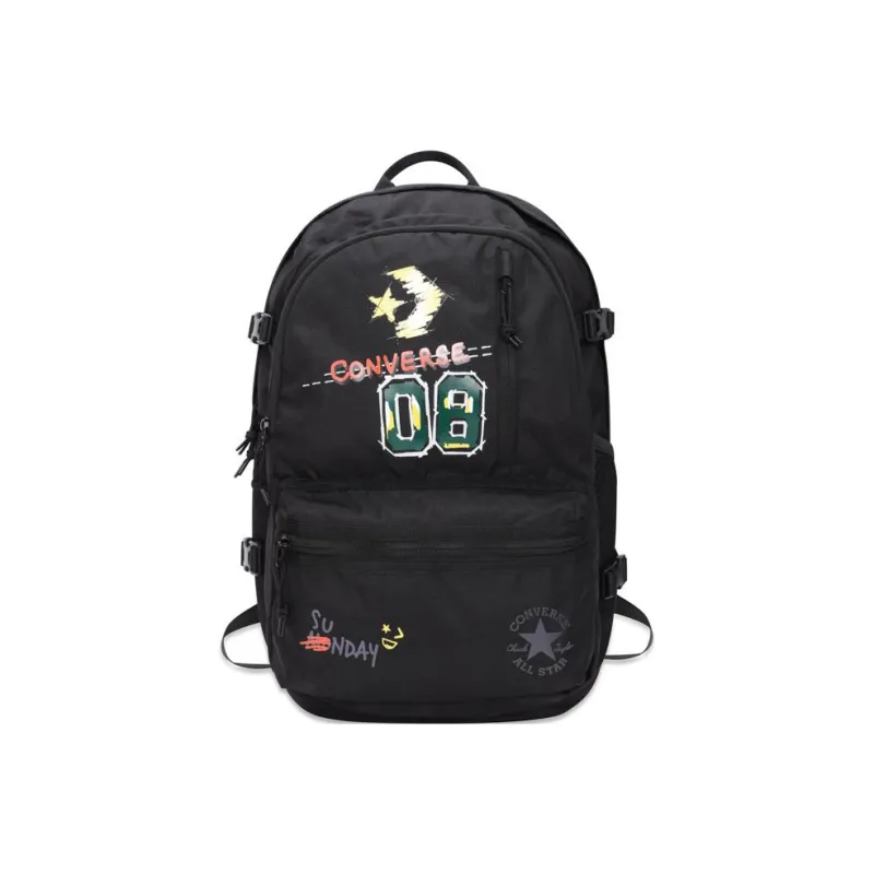 Converse Straight Edge Polyester Backpack Regular Unisex Black-0