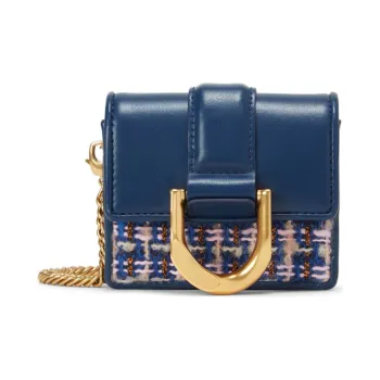 CHARLES&KEITH PU Coin Purse, Card Holder Mini Women's Chocolate/Dark Blue/Violet