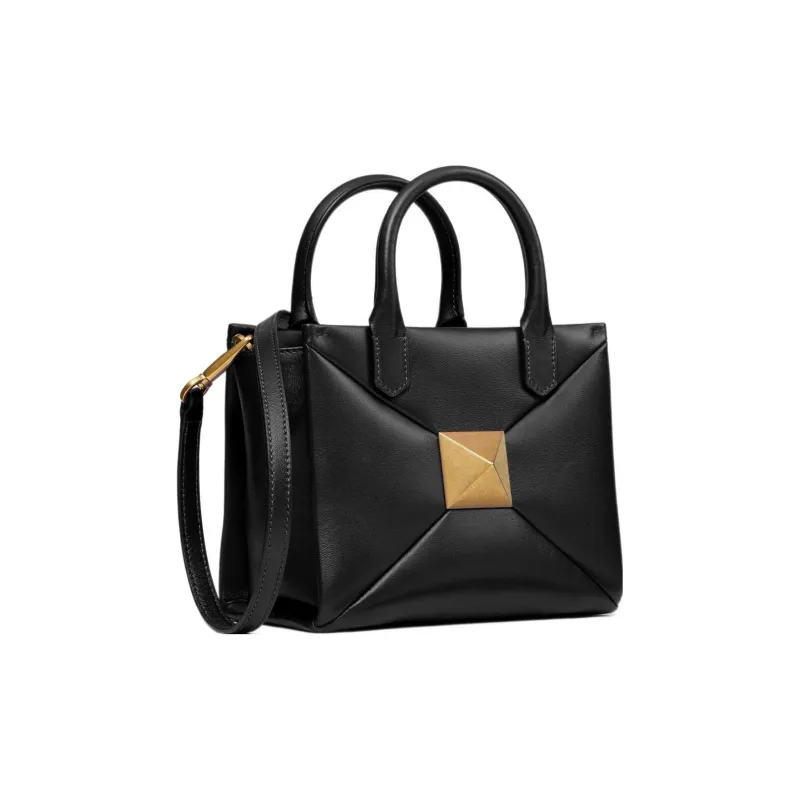 Valentino One Stud Leather Shoulder Bag Crossbody Bag Handbag Women's Midnight Black-1
