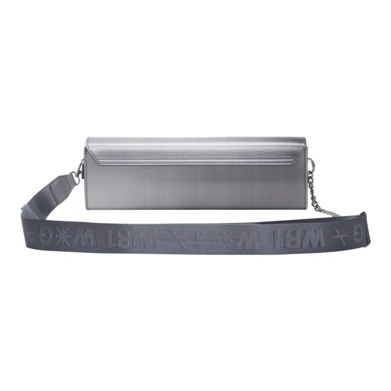 LiNing Glare Collaboration Synthetic Leather Shoulder Bag, Crossbody Bag Regular Unisex Silver Gray-2