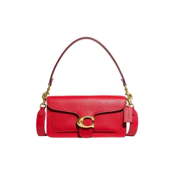 COACH Tabby Polished Pebbled Leather Portable Crossbody Bag, Shoulder Bag Women's Bright Red