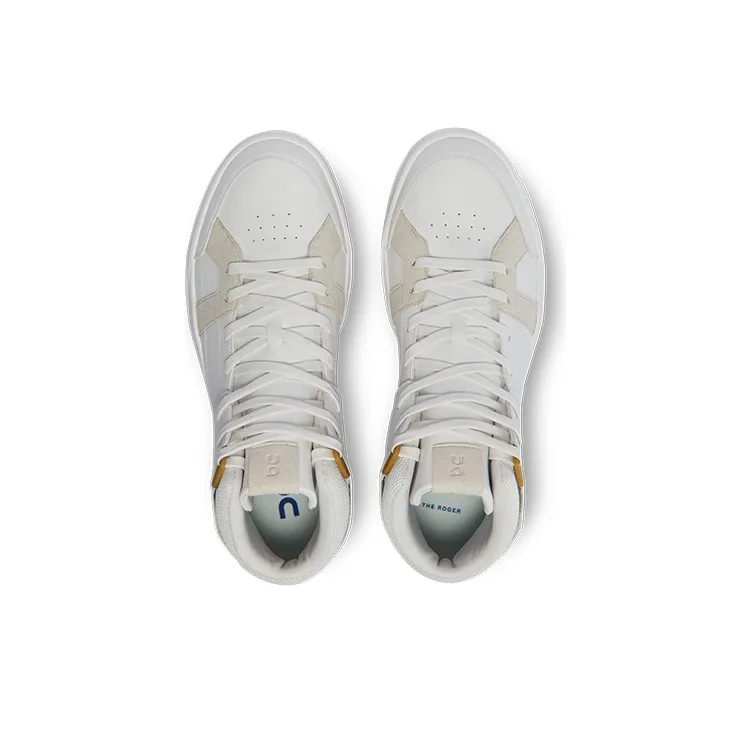 FEIDELEI x On The Roger Clubhouse Non slip Lightweight Mid Top Skateboard Shoes Men's White Indigo-3