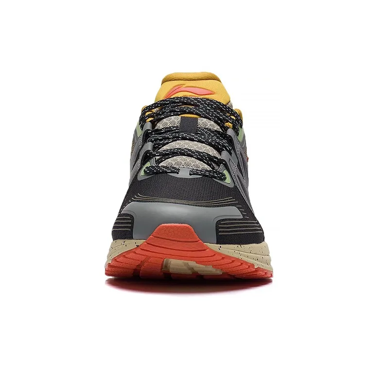 LiNing Shock Absorbers With Slip Resistant And Abrasion Resistant Properties Low Top Running Shoes Men's Black Gray-4