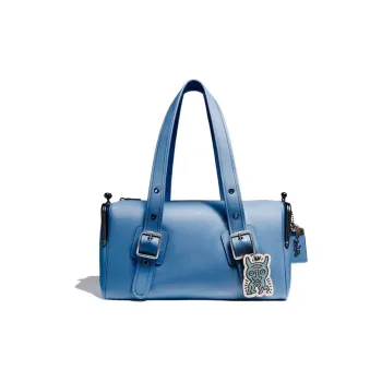 COACH Keith Haring Collaboration Mailbo Gloves Made Of Tanned Leather Handbag Shoulder Bag Large Size Women's Sky Blue