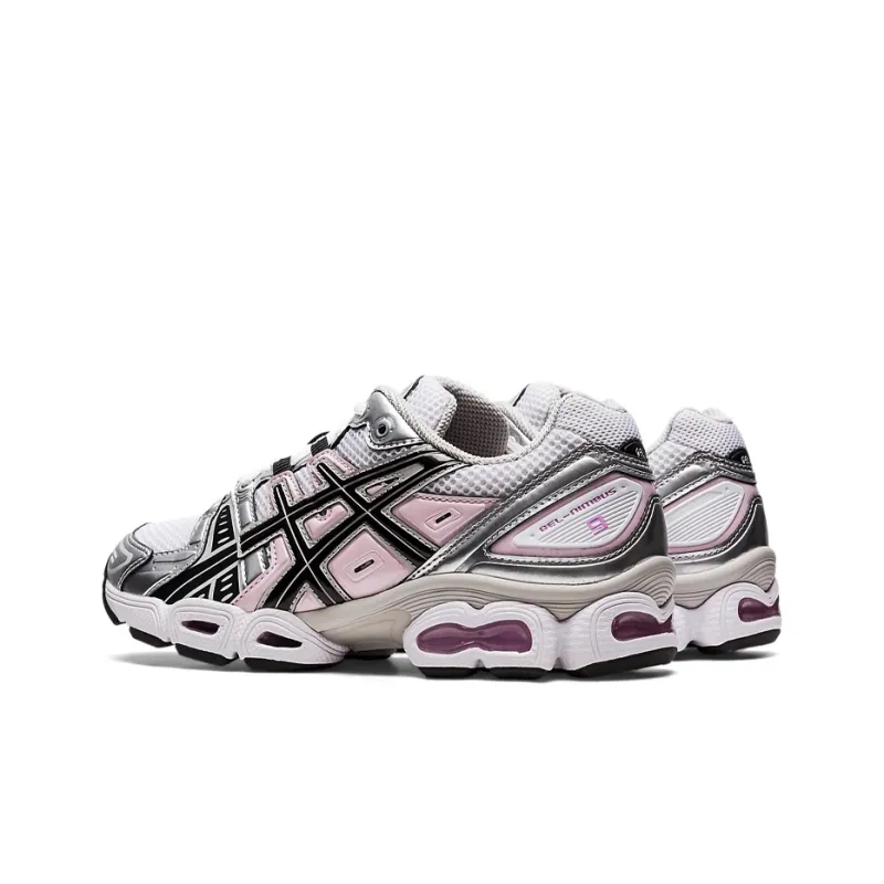 Asics Gel Nimbus 9 White Black Light Pink Women's-3
