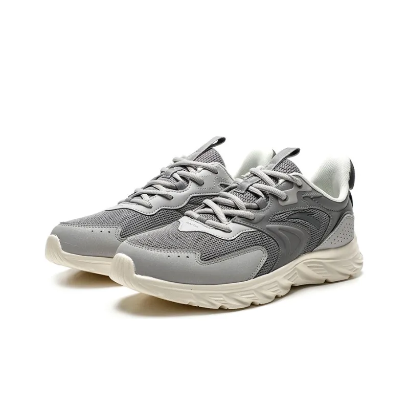 Anta Cushioned Anti-Slip Wear-Resistant Breathable Lightweight Low-Top Running Shoes Men's Gray-2