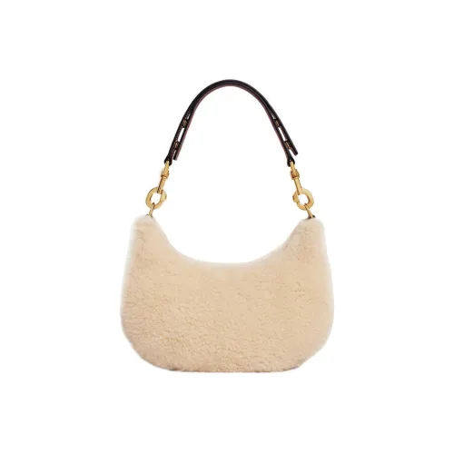 CELINE AVA Wool With Cow Leather Shoulder Bag Handbag Shoulder Bag Women's Beige/Tan