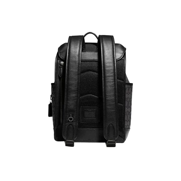 COACH League Fabric With Refined Calfskin Backpack Tubas Men's Black-2