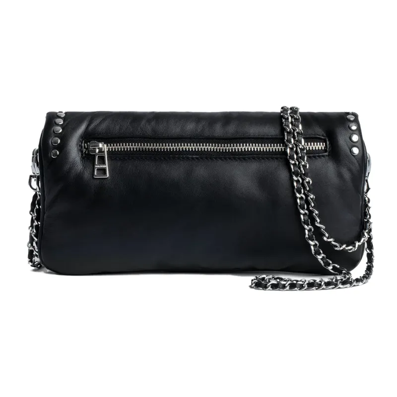 Zadig & Voltaire Lambskin Clutch Women's Black-4