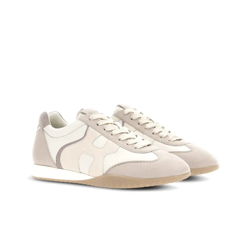 HOGAN Olympia Casual Shoes Women's Low-Top Beige/Pink/White-2