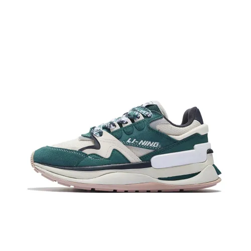 LINING 001 Innocence V2 Casual Shoes Women's Low-Top Pearl White/Blue Spruce Green/Ebony Black