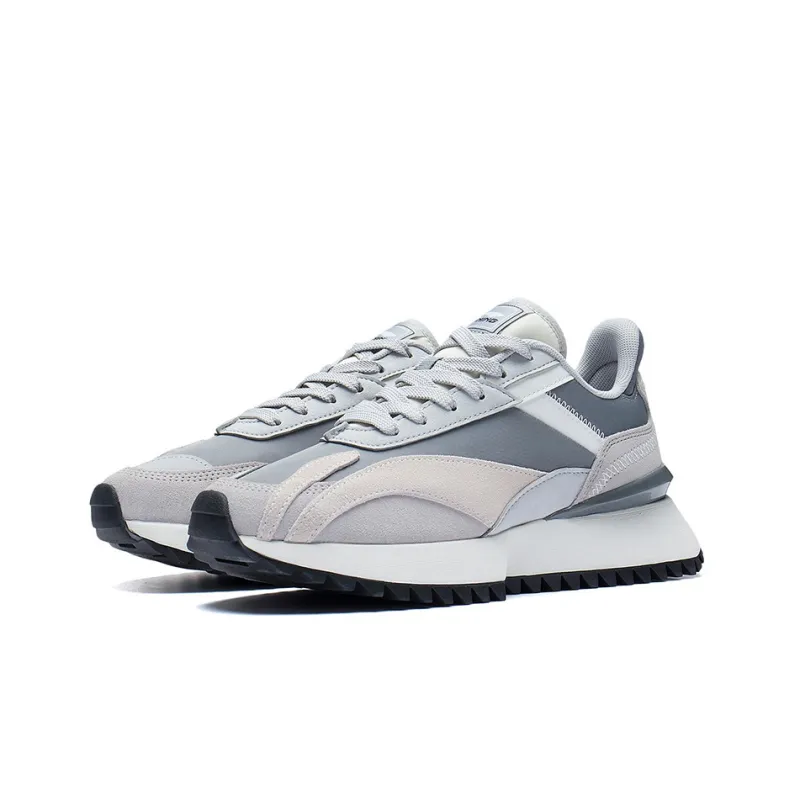 LiNing Zaiwu Cushioned Anti Slip And Wear Resistant Lightweight Low Top Sports Casual Shoes Men's White Gray-2