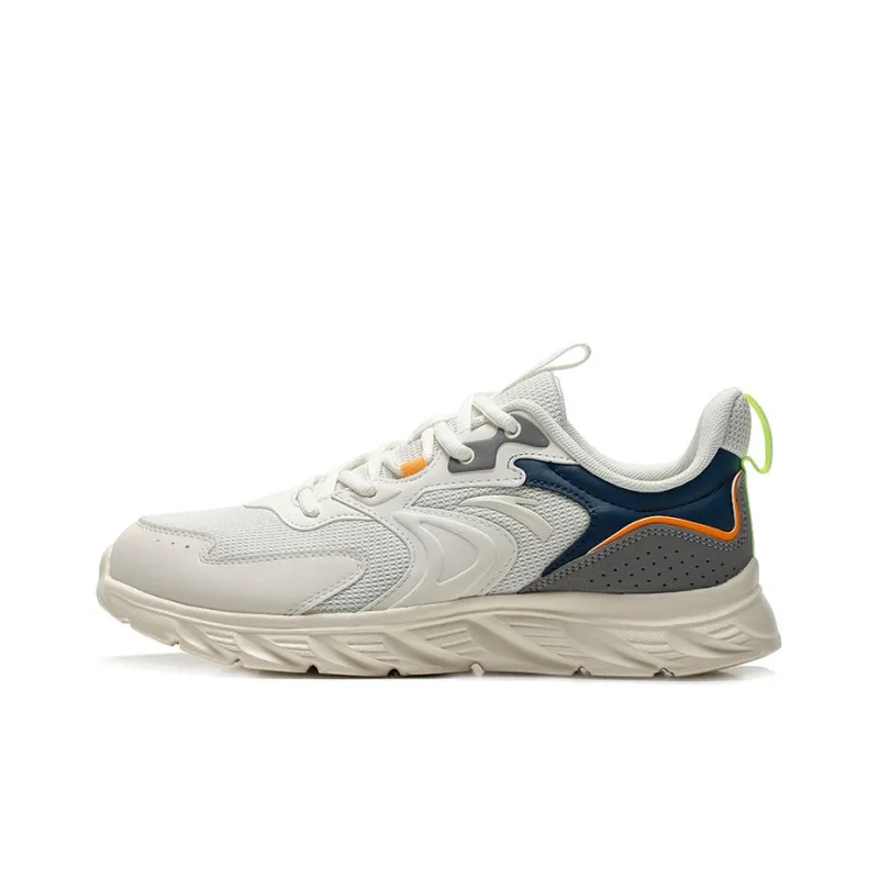 Anta Cushioned Anti-Slip Wear-Resistant Breathable Lightweight Low-Top Running Shoes Men's White Gray Blue-0
