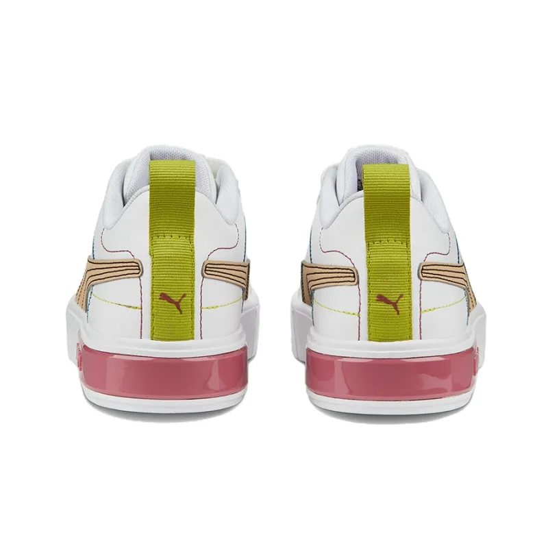 PUMA Cali Star Pierced Low-Top Skateboard Shoes Women's White Pink-4