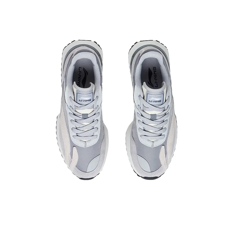 LiNing Zaiwu Cushioned Anti Slip And Wear Resistant Lightweight Low Top Sports Casual Shoes Men's White Gray-3