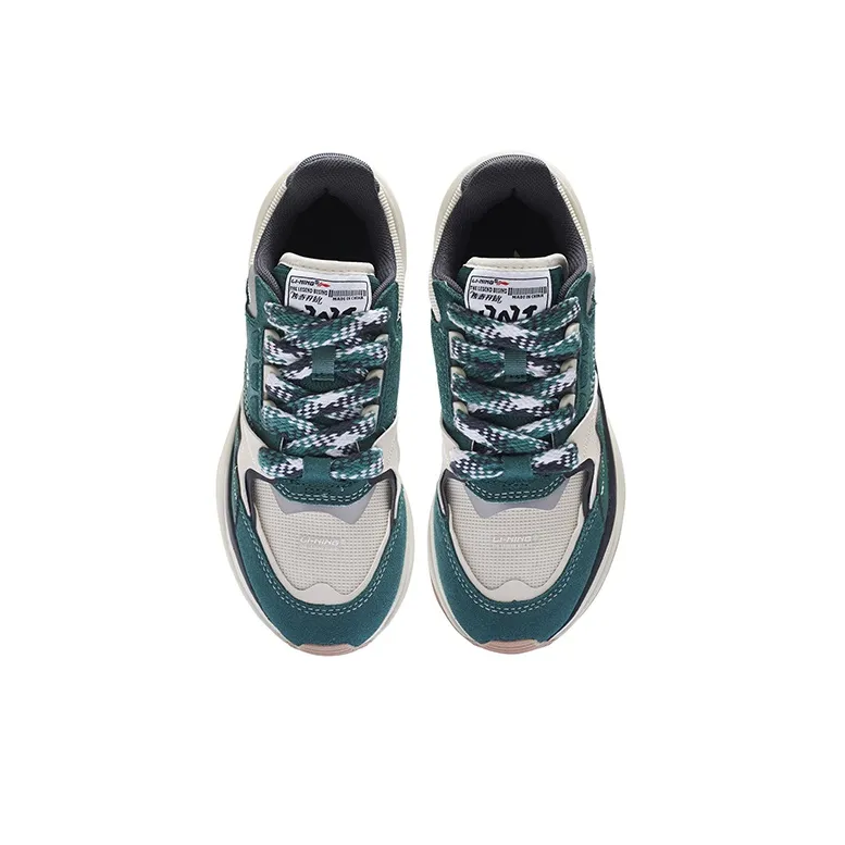 LiNing 001 Innocence V2 Ingenuity Cushioning Anti Slip And Wear Resistant Low Top Casual Shoes Women's Green-3