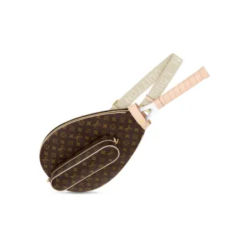 LOUIS VUITTON Suzanne Etui Leather Tennis Racket Storage Bag Unisex Brown