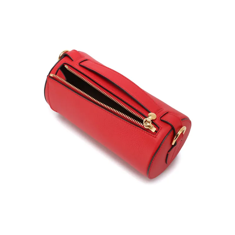 Burberry Leather Bucket Bag Portable Crossbody Bag Shoulder Bag Women's Red-2