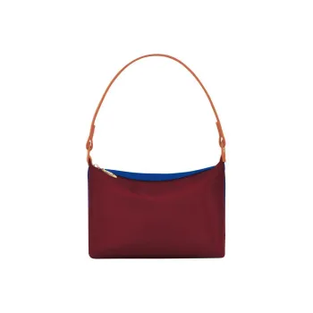 LONGCHAMP Le Pliage Re play Canvas With Leather Trim Shoulder Bag Handbag Shoulder Bag Women's Red & Blue