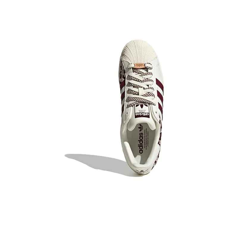 Adidas Originals Superstar Skateboard Shoes 'Off White Maroon' Women's-4