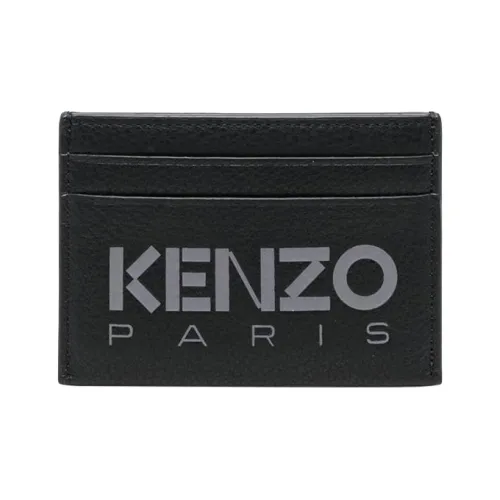KENZO Leather Wallet Card Clip Card Holder Men's Black