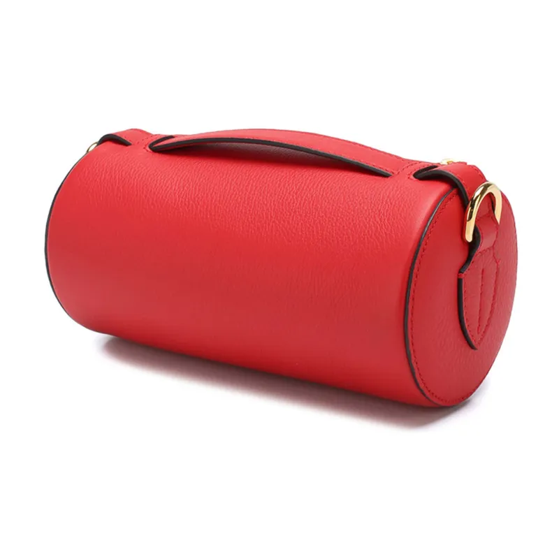 Burberry Leather Bucket Bag Portable Crossbody Bag Shoulder Bag Women's Red-1