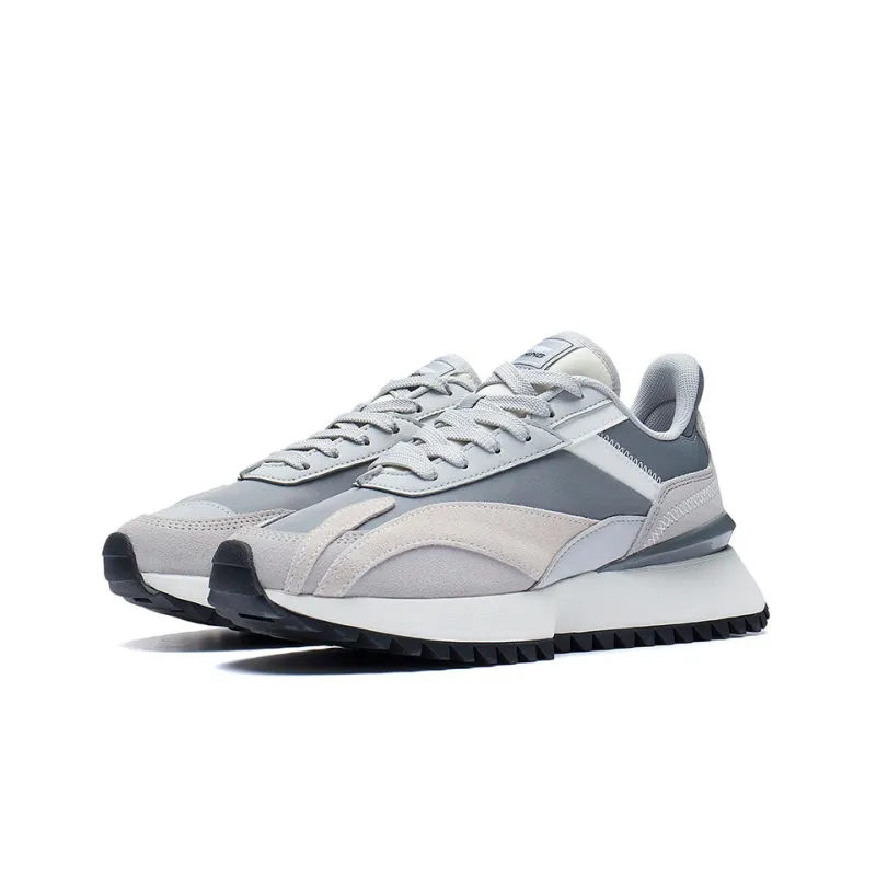 LINING Casual Shoes Women's Low-Top Stone Gray/Microcrystalline Gray/Ecru-2