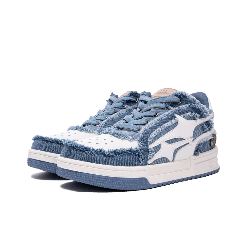 KILLWINNER Noah's Ark Anti Slip Wear Resistant Low Top Skateboard Shoes Unisex Denim Blue-1
